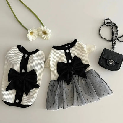 Dog Princess Dress Summer Dog Clothes for Small Dogs Pet T-Shirt Black Lace Retro Puppy Skirt Chihuahua Bichon Girls Dog Costume