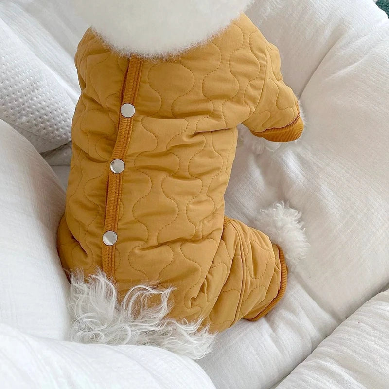 Winter Dog Jacket Pet Four Legged Dog Clothes Fashion Pocket Warm Dog Coat Puppy Jumpsuit Chihuahua Bichon Costume Dog Supplies
