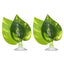 UXCELL 2/4 Pcs Aquarium Artificial Plastic Plants Betta Fish Leaf Pad with Suction Cup Betta Bed Leaf Hammock Resting Hide Decor