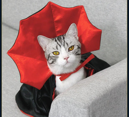 Cat Halloween Costume Pet Cloak Red Black Kitten Cape Pet Puppy Apparel Halloween Party Costume for Small Dogs Cats Accessories