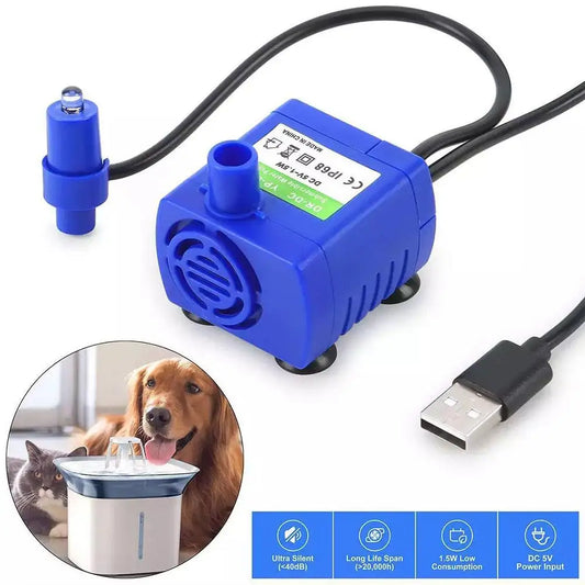 Silent AC Water Pump DC Power-off Water Pump Easy To Light Light Disassemble Pet Two-color Pump LED Fountain D9U9