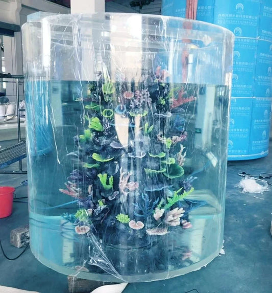 Cylindrical Acrylic Aquariums & Accessories Aquarium Oceanarium Project Sustainable Transparent any Sizes ISO9001:2015