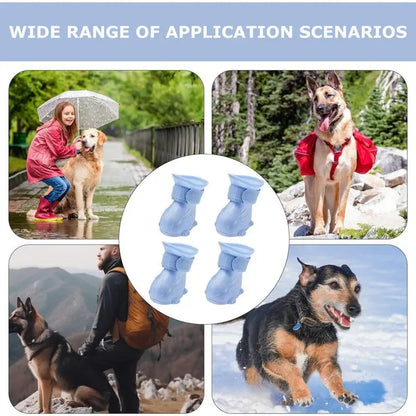 Winter Boots For Dogs Paw Protectors Anti-Slip Dog Boot Snow Shoes Adjustable Soft Dog Winter Boots 4pcs Puppy Shoes For Small