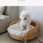 South East Asia Natural Indonesian True Rattan Teddy Nest Summer Cool Round Pomeranian Small Pet Cat Dog Kennel