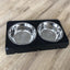 Elevated Stainless Steel Pet Feeding Bowls Height Adjustable Dog Bowl with Stand Cat Bowls Food Water Set with Two Bowls