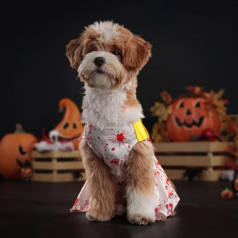 Halloween Dog Costume Funny Dog Clothes Terror Spider Skull  Pet Dog Dress Puppy Jumpsuit Chihuahua Bichon Dachshund Dog Outfits