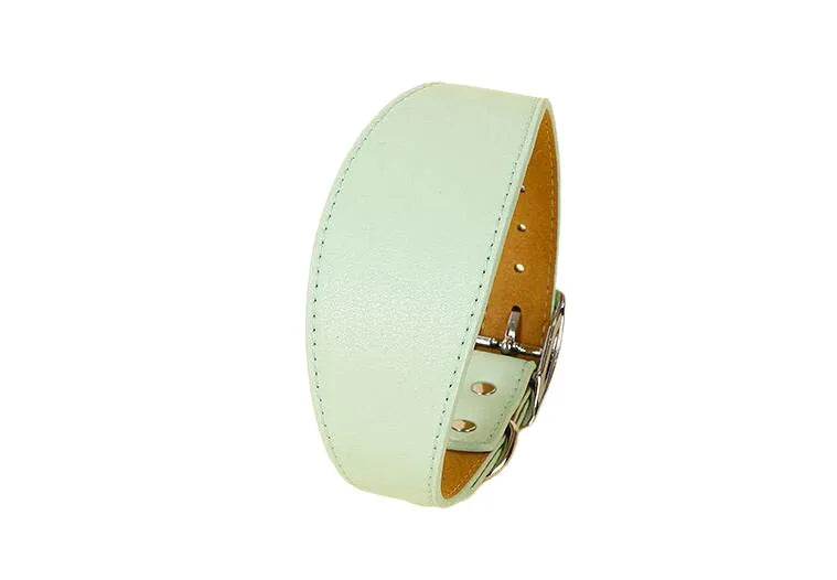 Wide Leather Dog Collar for Small Medium Large Dogs Greyhound Deerhound Lurcher Whippet Dachshund Pet Accessories