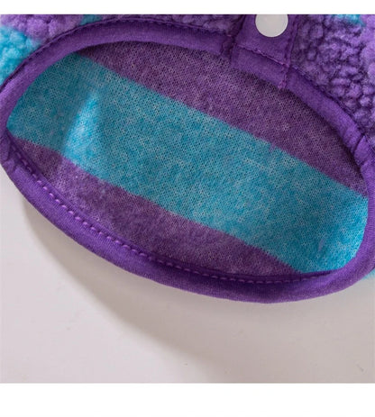 Velvet Warm Pet Cat Sweatshirts Chihuahua Half Sleeve Denim Collar Designer Striped Puppy Winter Clothes Soft Overalls for Yorks