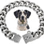 23MM Gold Chain Dog Collar Luxurious Sliver Gold Cuban Link Dog Collar with Secure Snap Buckle for Medium and Large Pit Bulls