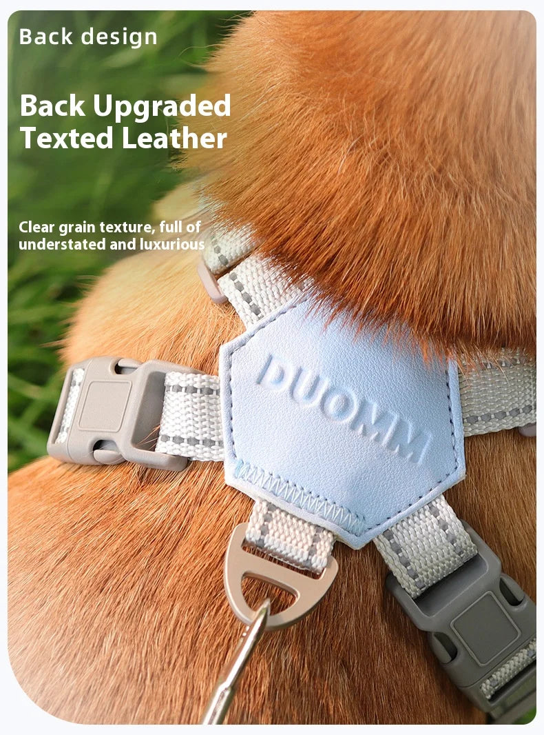 New breathable pet chest harness vest style reflective dog leash pet leash