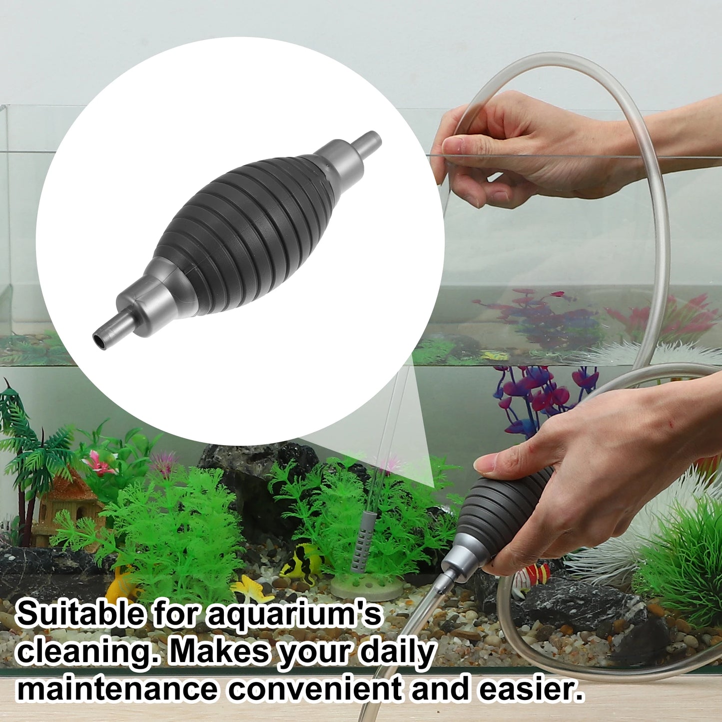 UXCELL Aquarium Water Change Kit Fish Tank Siphon Long Hose Parts Vacuum Cleaner Water Pump Gravel Filter Tools Accessories Set