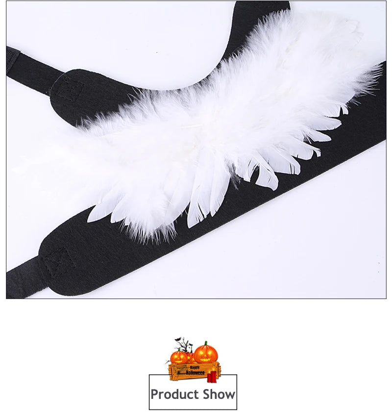 Angel Wings Pet Dogs Accessories Festival Halloween Puppy Costume Clothes Black White Cosplay Jacket Luxury Designer Pet Items