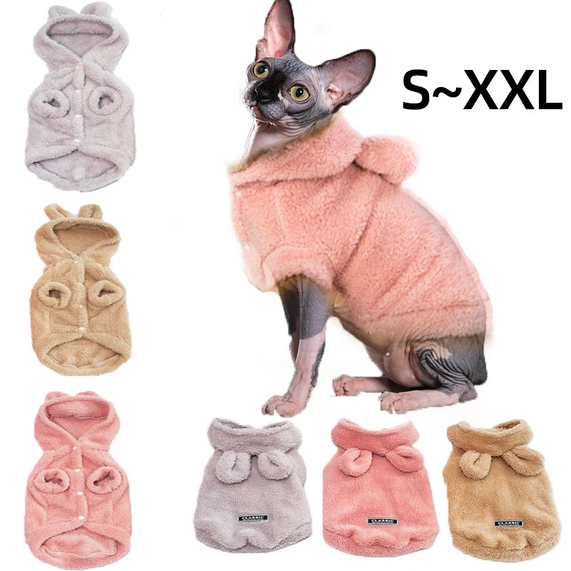 Clothes For Cat Sphinx Jacket Cat Clothes Egyptian Kitten Clothing Dog Hoodie Yorkshire Sweater Puppy Pet Chihuahua Hairless Xs