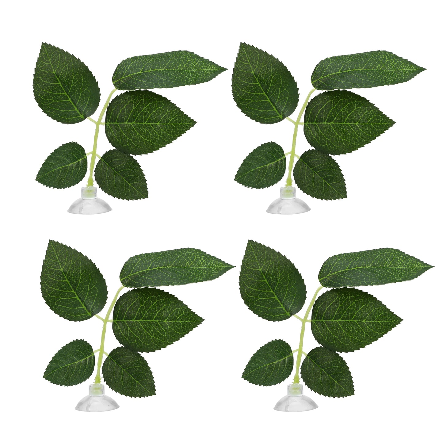 UXCELL 2/4 Pcs Aquarium Artificial Plastic Plants Betta Fish Leaf Pad with Suction Cup Betta Bed Leaf Hammock Resting Hide Decor