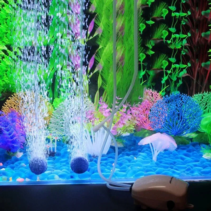 3W Ultra Low Noise Aquarium Air Pump Fish Tank Mini Air Compressor Oxygen Pump Fish Tank Aquarium Oxygen Pump Two Outlets