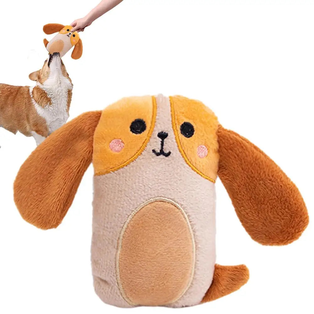 Chew Toys For Dogs Soft Cartoon Plush Dog Teethers Chew Toys Relaxing Sensory Toys Interactive Elastic Pet Toys With Sound For