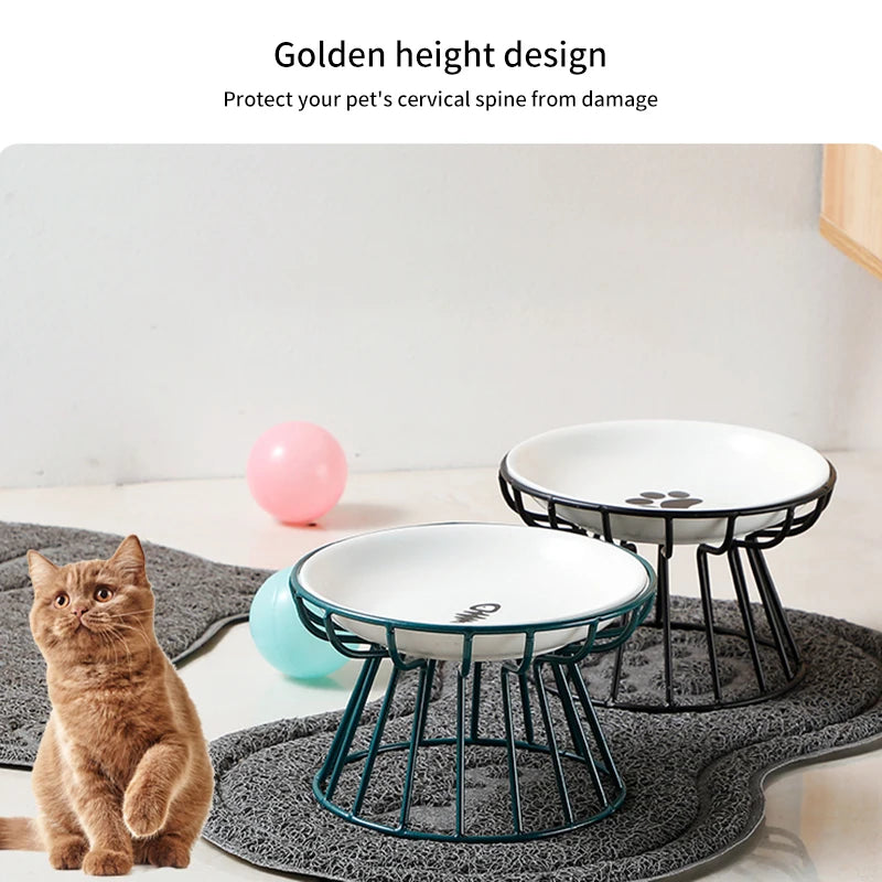 Pet Ceramic Bowl Nordic Cat Ceramic Cat Food Rack Canned High Foot Snack Plate Anti-Cervical Reinforcement Dog Bowl For Pets