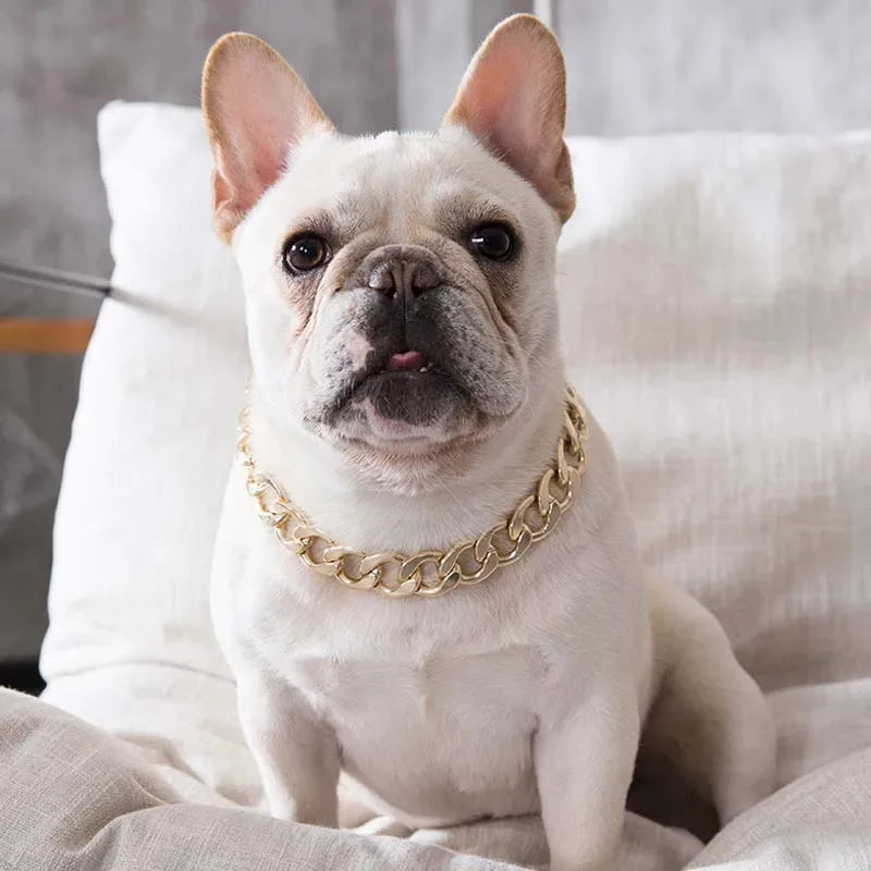 Pet Jewelry Necklace ABS Plastic Stylish Gold Dog Chain Collar For Small Medium Large Dogs Husky Pitbull Bulldog Pet Accessories