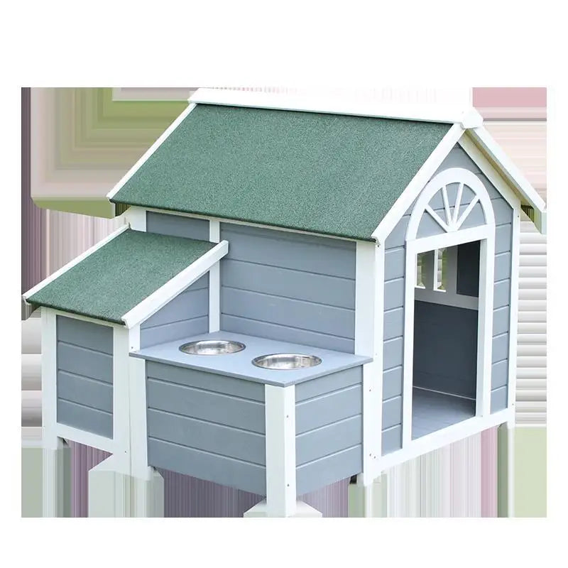 All Seasons Solid Wood Dog House Outdoor Rainproof Outdoor Pet Kennel Large Kennel