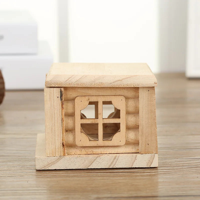 Hamster Natural Wooden House Hamster Climbing Toy Small Pet Toys for Hamster Squirrel Guinea Pig Rat Small Animals Accessories