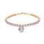 Luxury Gold Dog Chain Collar with Heart Diamond Rhinestone Cat Necklace Crystal Jewelry Pet Accessories for Small Dogs York Cats