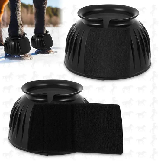 2pcs Horse Bell Boots Rubber No-Turn Horse Bell Boots Soft Equine Boots Protective Gear Accessories for Training Equipment