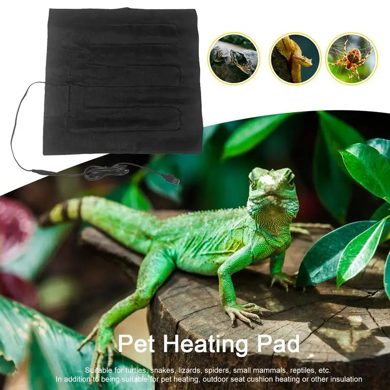 Lizard Heating Pad USB Plug In Pet Heating Pad Waterproof Foldable Heated Cushion Low Consumption Pet Warming Mat For Lizard