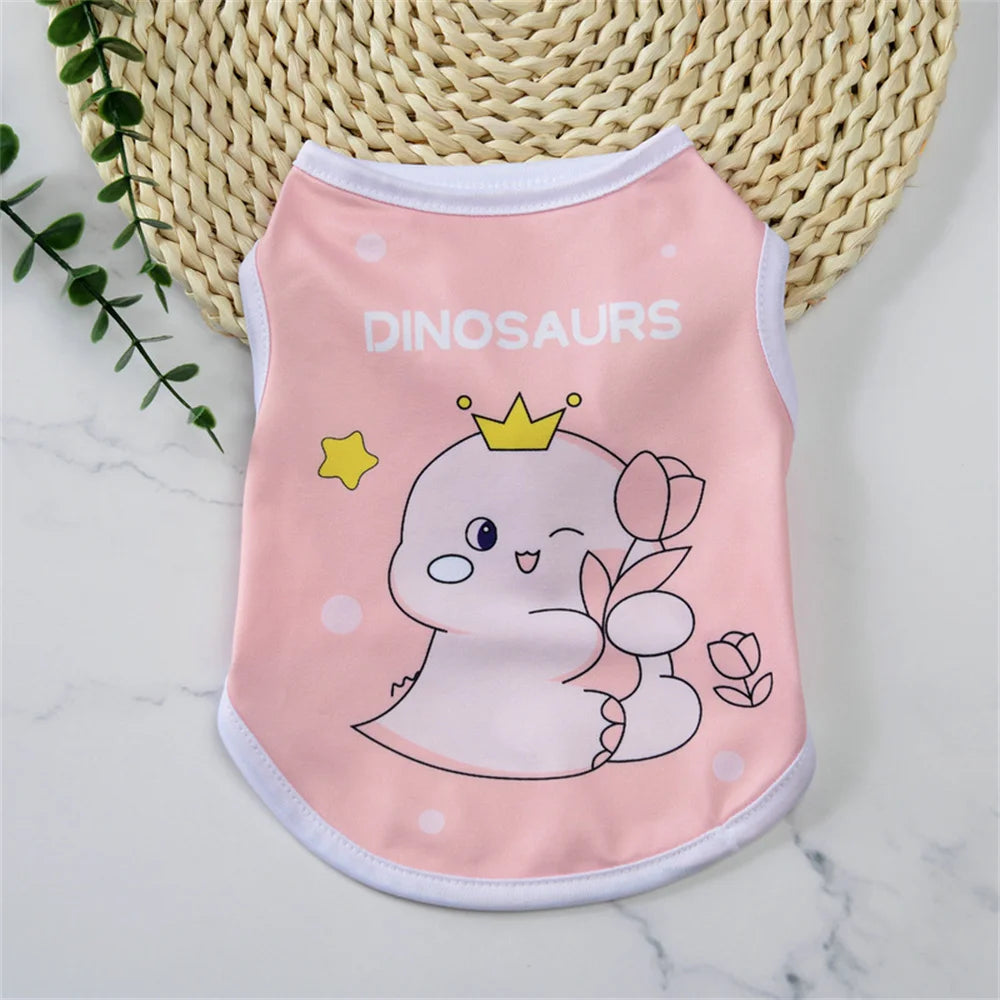 Cute Print Puppy Dog Vest Shirt Spring Summer Pet Clothes for Small Dogs Pomeranian Poodle Cat Shirts mascotas Clothing Apparel