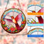 Acrylic Pattern Hummingbird Stained Window Hangings Colorful Flower Suncatchers for Windows, Birds Window Hangings with Chain