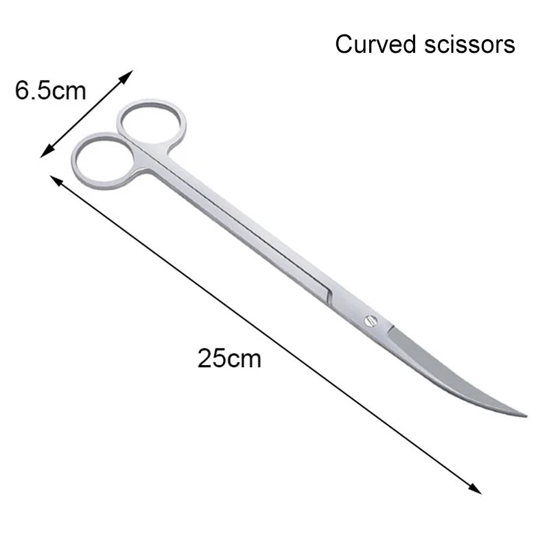 Aquarium Cleaning Tools Set Wave Scissors Tweezers Aquatic Plant Grass Trimming Stainless Fish Tank Tools Aquarium Accessories