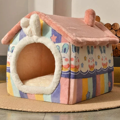 The kennel is universal in all seasons, the house type is small, the dog can be dismantled and washed, the dog house cat litter