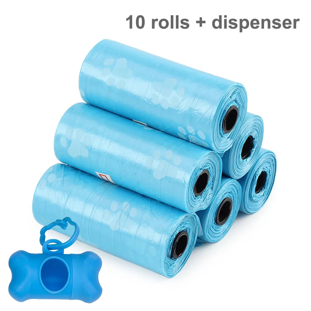 10 Roll Pet Dog Poop Bags Dispenser Collector Garbage Bag Puppy Dog Poop Scooper Bags for Dogs Cat Outdoor Cleaning Pet Supplies