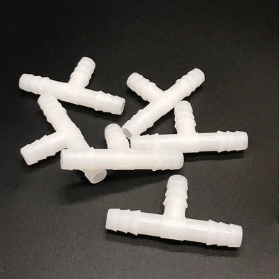 10pcs 8mm Plastic Aquarium Connectors Tee Straight T-shaped 3 Way Connector for Water Air Pump Fish Tank Aquarium Accessories
