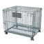 Heavy Duty Foldable Warehouse Iron Wire Cage Mesh Collapsible Container Pallet Cage Metal Collapsible Shipping Cage with Wheels