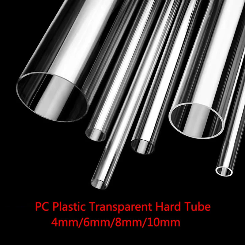 High Transperant Aquarium Water Pipe PETG Acrylic Hard Tube Transparent Rigid Tubing OD 6mm 8mm 10mm 12mm 50CM Clear 5Pcs/lot