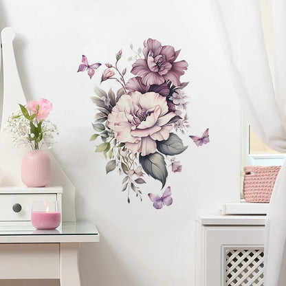 1PCS Painted Branches Flower Birds Bedroom Living Room Porch Home Background Decoration Beautify Wall Paste Self-adhesive
