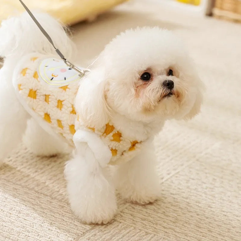 Plaid Dog Coat Winter Dog Clothes for Small Dogs Fleece Puppy Jacket Chihuahua Bulldog Pug Bichon Clothing Pet Costume Cat Vest