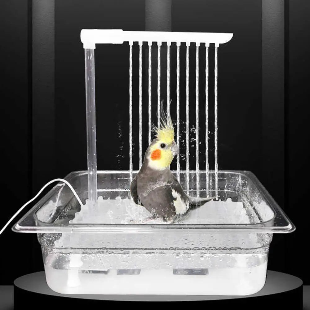 Bird Shower Box Automatic Shower Tub Multipurpose Bird Bathtub Parrot Bath Box For Pet Brids Parakeet Cleaning Supplies
