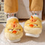 Women New Cute Cartoon Indoor Slippers Female Funny Yellow Chicken Winter Warm Fluffy Shoes Couples Home Floor Cotton Slippers