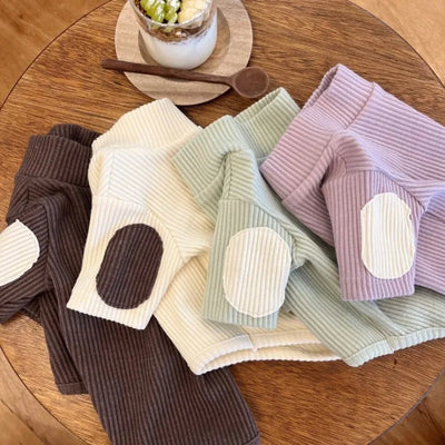 Fashion Pet Dog Bottoming Shirt Puppy Solid Color Clothes Winter Teddy Warm Two Legged Clothing Pet Poodle Pullover Dog Jackets