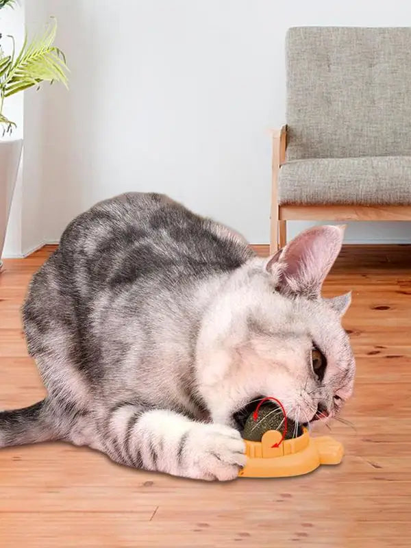 Catnip Wall Spin Ball Catnip Ball Toy Edible Cat Catnip Toys Promotes Digestion Enhances Appetite Wall Cat Lick Ball for Cat