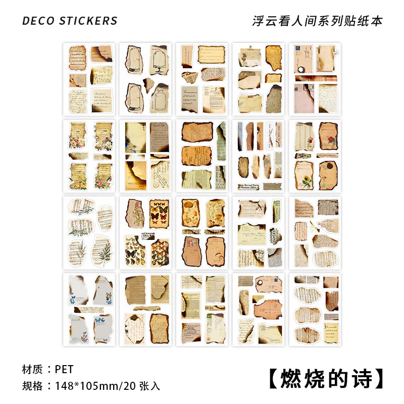 JIANQI 20 pcs PET Die cut Stickers book Plant Flower Label Decorative handmade Scrapbooking Material Diary Album Craft Supplies