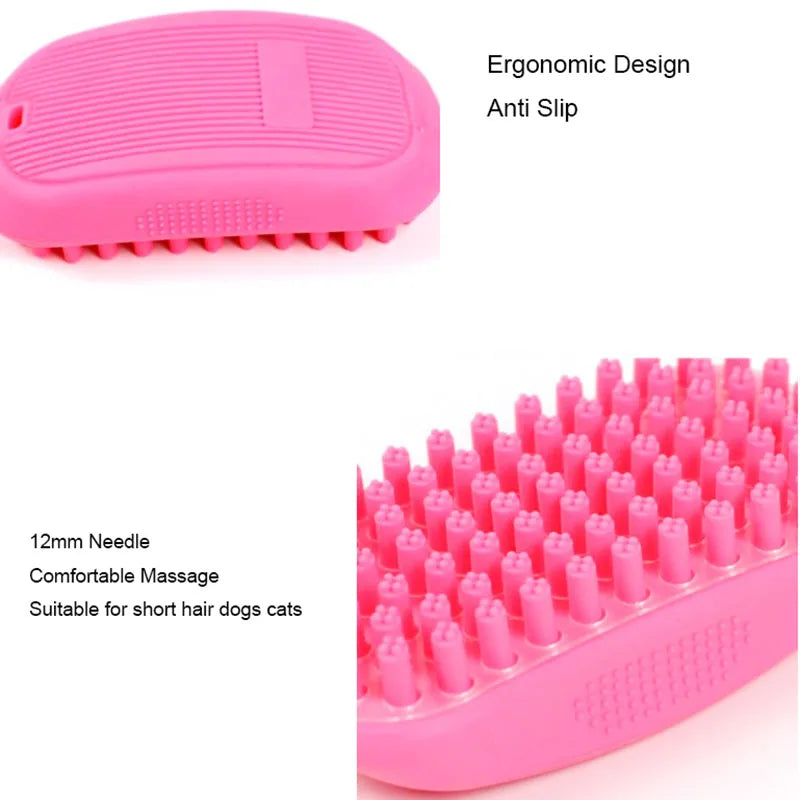 Massage Bathing Soft Needle Comb Pet Dog Cat Brush Grooming Accessories Clean Tools Silicone Brush Dog Cat Combs For Grooming