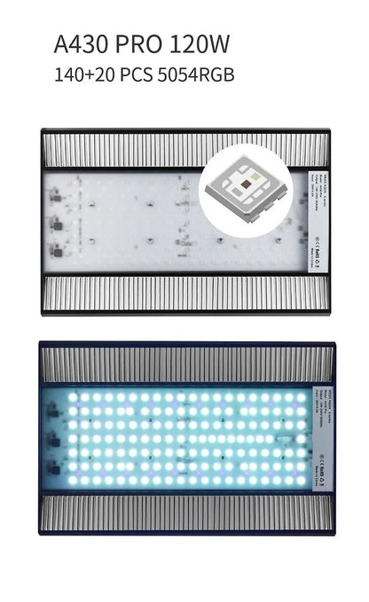 WEEK AQUA A430 Pro Full Spectrum Aquarium Led Light Fish Tank Aquatic Plants Light with APP Bluetooth Controller and Shade Plate