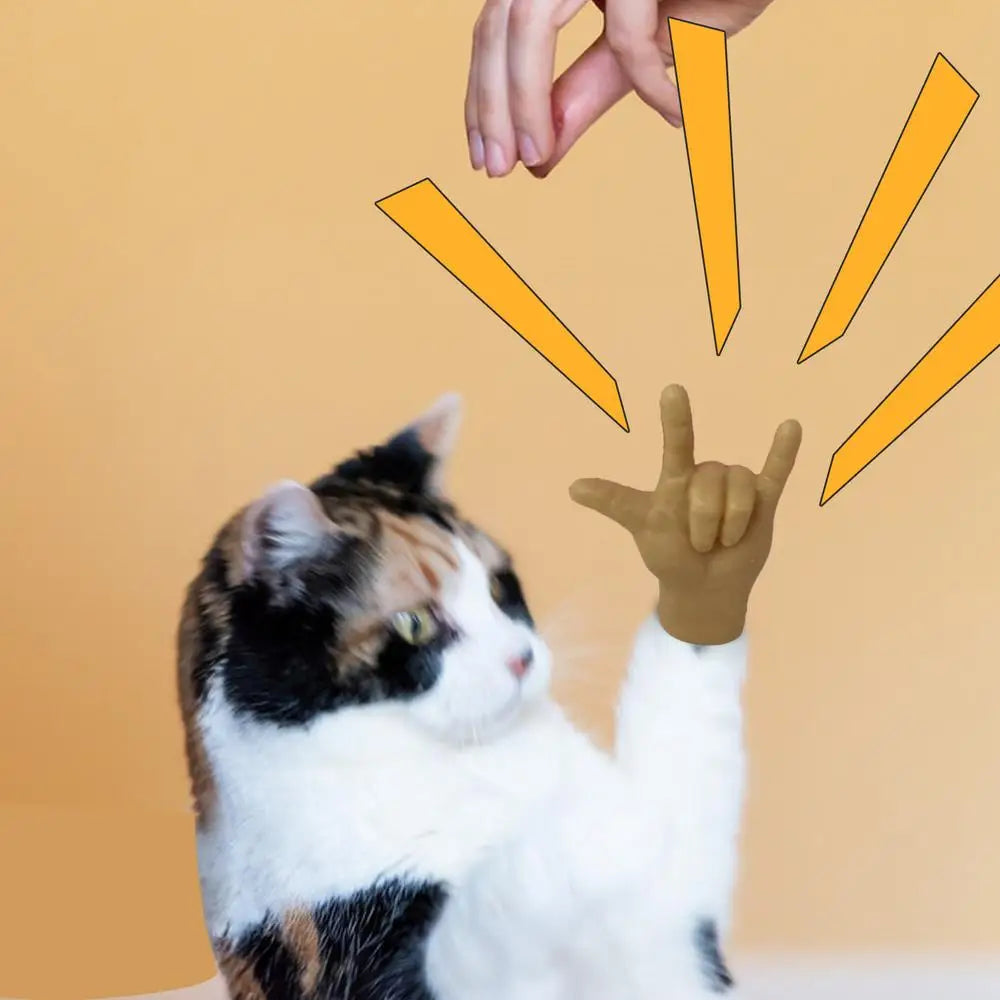 Mini Hands For Cats Paws Mini Finger Puppets Fake Small Finger Hand Puppet Fake Hand Toy Silicone Dog Funny Finger Puppets