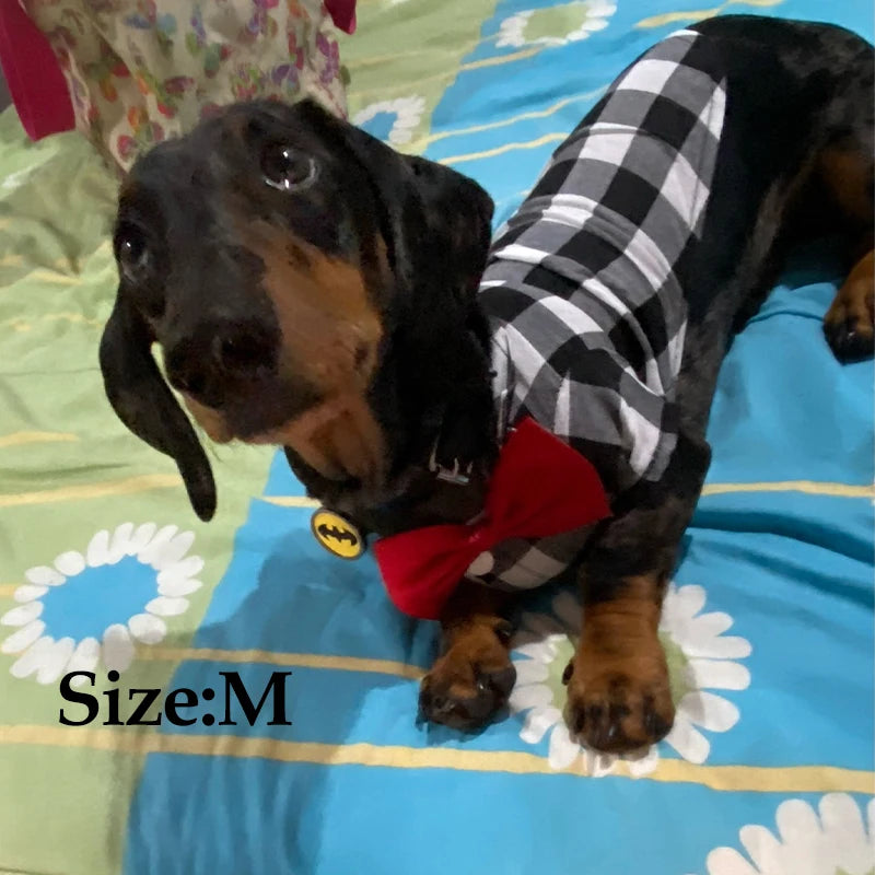 Bowtie Dog Blouse Classical Breathable Plaid T-Shirts Summer Dog Clothes for Small Dogs Puppy Large Cat Vest Chihuahua Yorkies