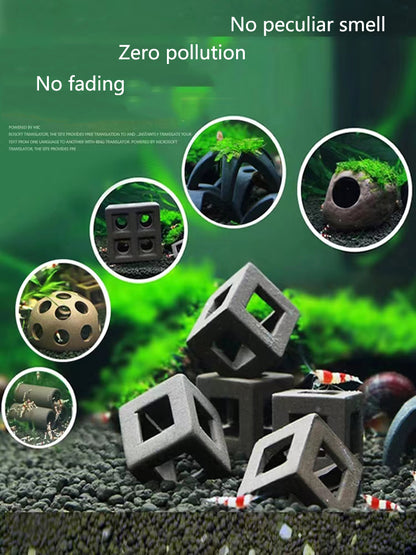 Ceramic House Fish Tank Aquarium Decoration Fish Shrimps Shelter House Pottery Scorpion House Canister Simulation Stone Ornament