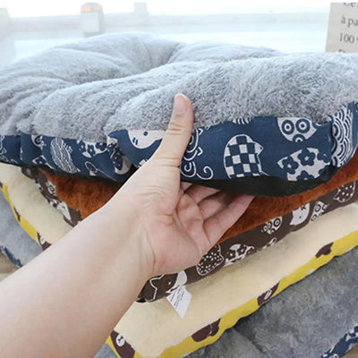 Plump And Thickened Pure Cotton Warm Dog Bed Mat Cat Mattress Winter Warm Pet Mat Non-slip Design Machine Washable  Pet Bread Ma