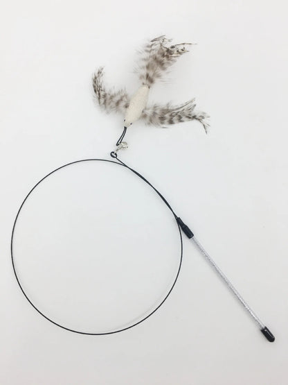 Wire Feather Cat Tickling Stick Pet Products for Cats Pet Cat Toys Interactive Cat Stick Toy Kitten Playing Pet Accessories