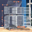 Stainless steel dog cage with partition mother and child cage square tube double cage large pet golden retriever ken